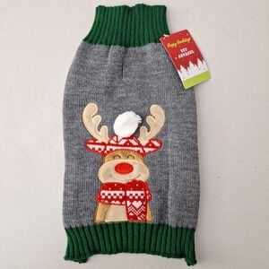 Warm Dog Knit Winter Sweater Christmas Rudolph Size S up to 12" Soft & Cozy New